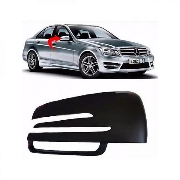Capa do retrovisor c180 e c200 mercedes benz de 2008 a 2014 lado esquerdo preto externo com furo