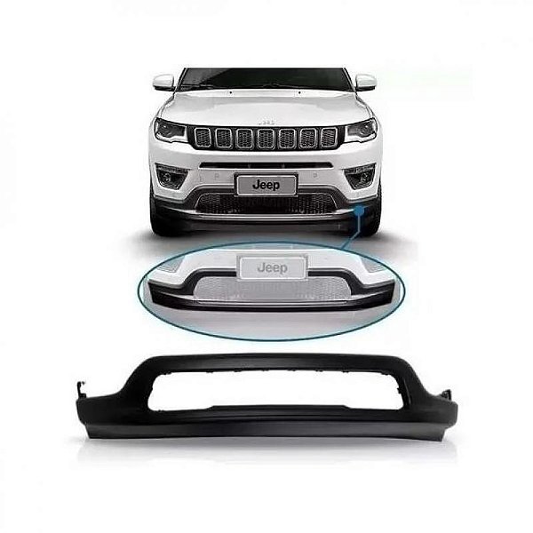 Spoiler de para choque compass jeep de 2017 a 2021 dianteiro preto sem pisca texturizado sem furo