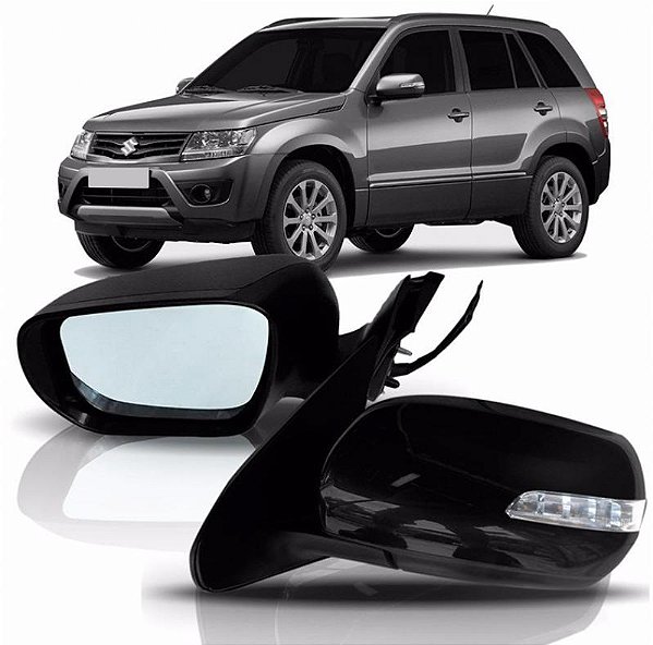 Retrovisor grand vitara suzuki de 2013 a 2015 lado direito preto externo elétrico com aquecimento e braço longo