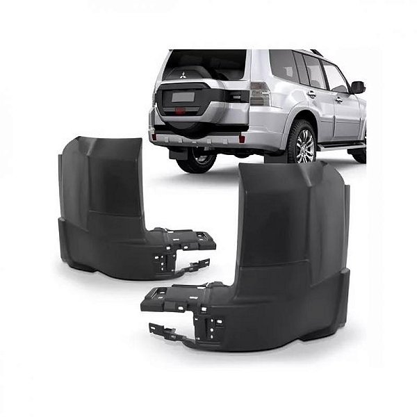 Ponteira de para choque pajero full mitsubishi de 2008 a 2021 traseira lado direito sem furo para sensor