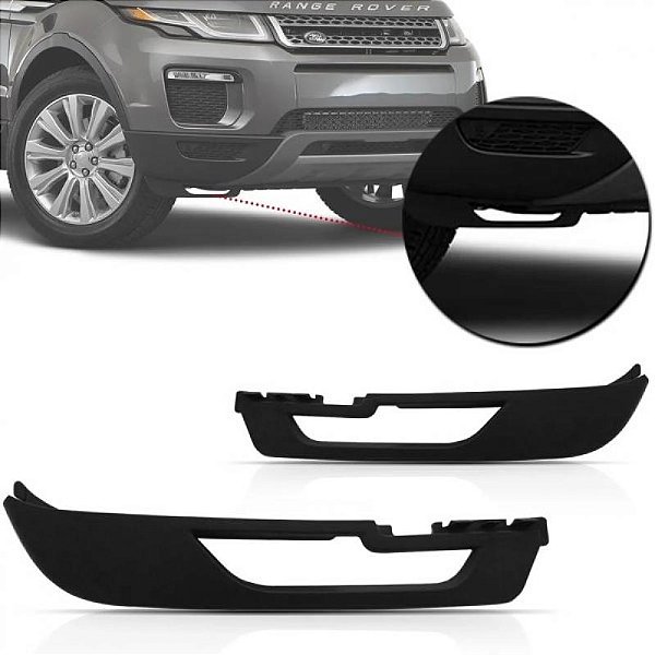 Spoiler para para choque evoque land rover de 2016 a 2018 dianteiro lado esquerdo preto sem pisca texturizado versão se