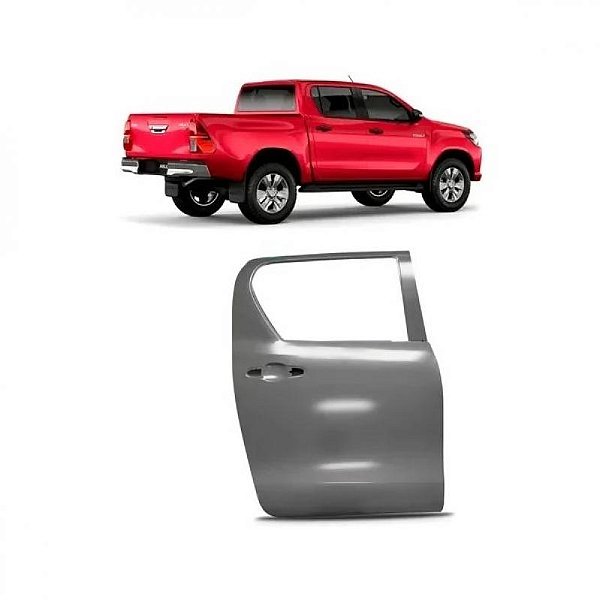 Porta hilux toyota de 2016 a 2025 traseira lado esquerdo verde escuro picape