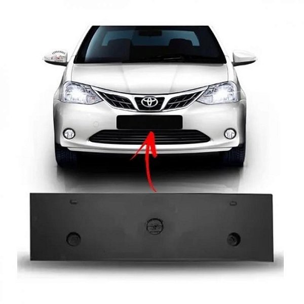 Suporte de placa etios toyota de 2017 a 2021 preto texturizado