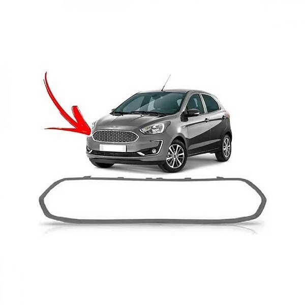 Friso da grade do radiador ka ford de 2019 a 2022 cinza