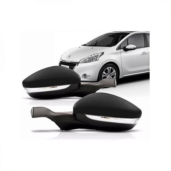 Retrovisor externo 208 peugeot de 2012 a 2020 lado esquerdo com controle manual e com pisca