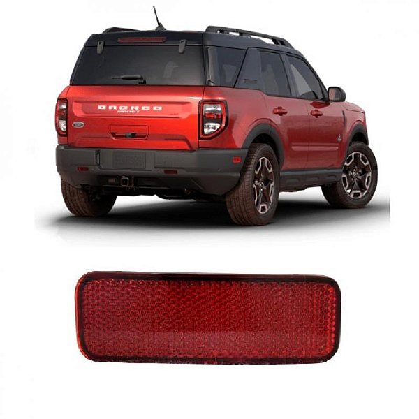 Refletor para choque bronco ford de 2021 a 2024 traseiro lado esquerdo