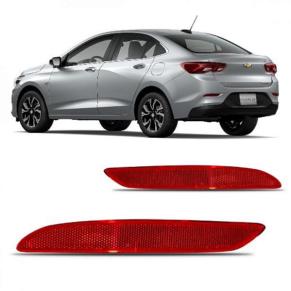 Refletor do para choque onix chevrolet de 2020 a 2025 traseiro lado esquerdo sedan