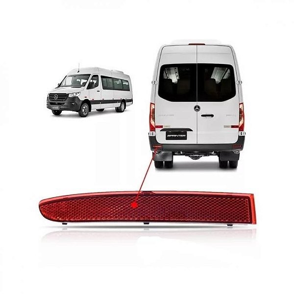 Refletor sprinter mercedes benz de 2020 a 2025 lado esquerdo