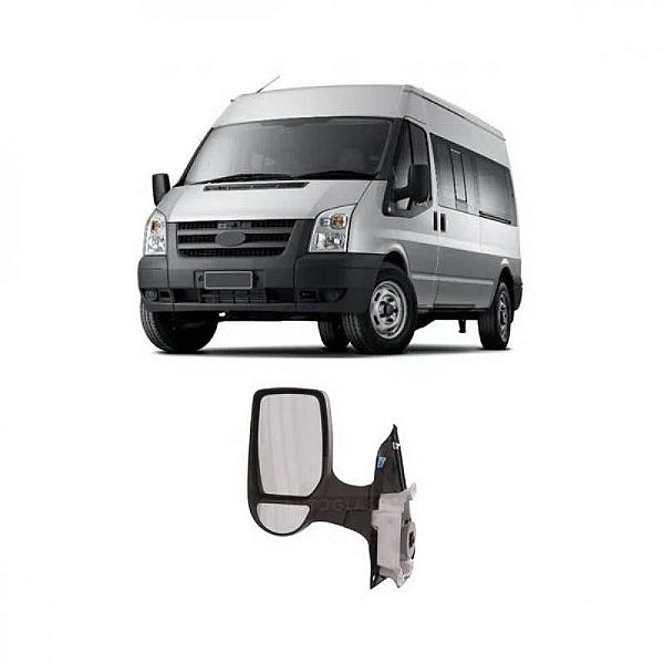 Retrovisor externo transit ford de 2007 a 2013 lado esquerdo fixo com braço longo