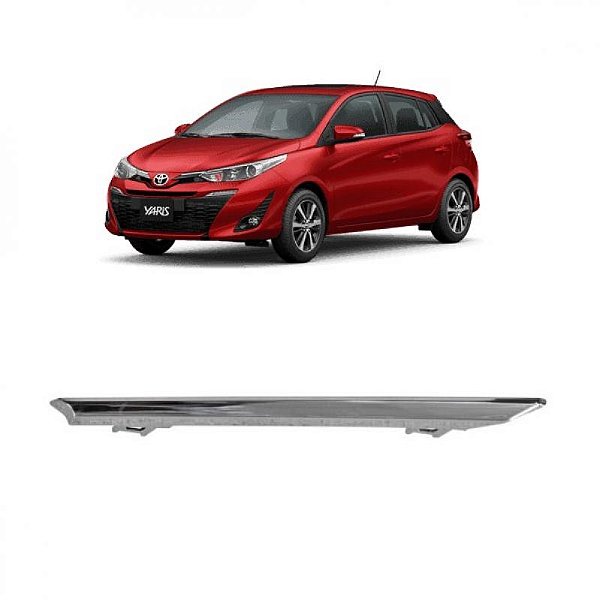 Friso da grade do radiador yaris toyota de 2023 a 2025 lado esquerdo cromado
