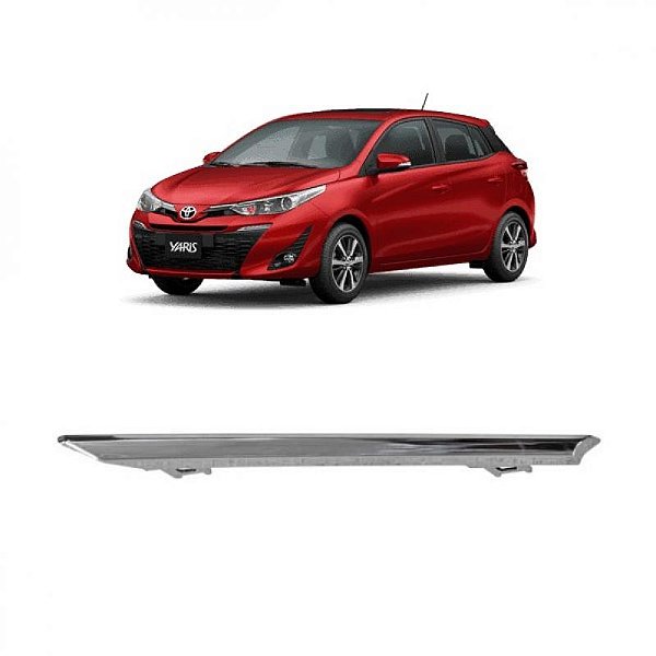 Friso da grade do radiador yaris toyota de 2023 a 2025 lado direito cromado