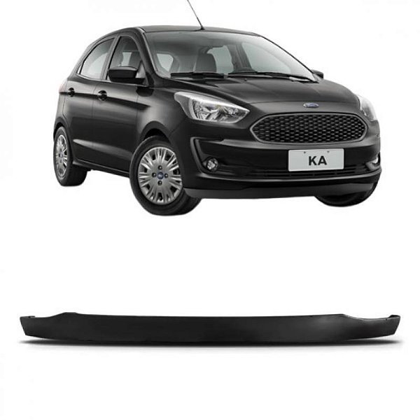 Spoiler do para choque ka ford de 2015 a 2022 dianteiro rígido com furo e com friso cromado para sedã e hatchback