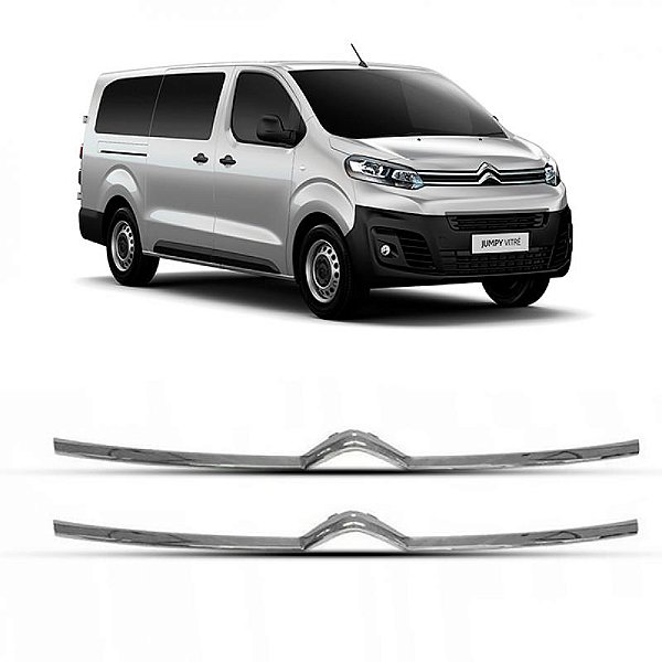Friso da grade do radiador jumpy citroën de 2018 a 2024 cromado com duas peças