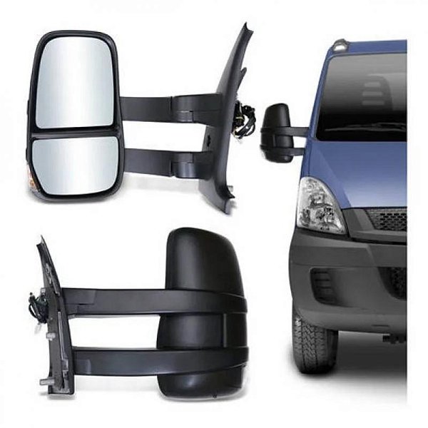 Retrovisor iveco de 2008 a 2020 lado esquerdo externo elétrico com aquecimento e braço longo para chassi