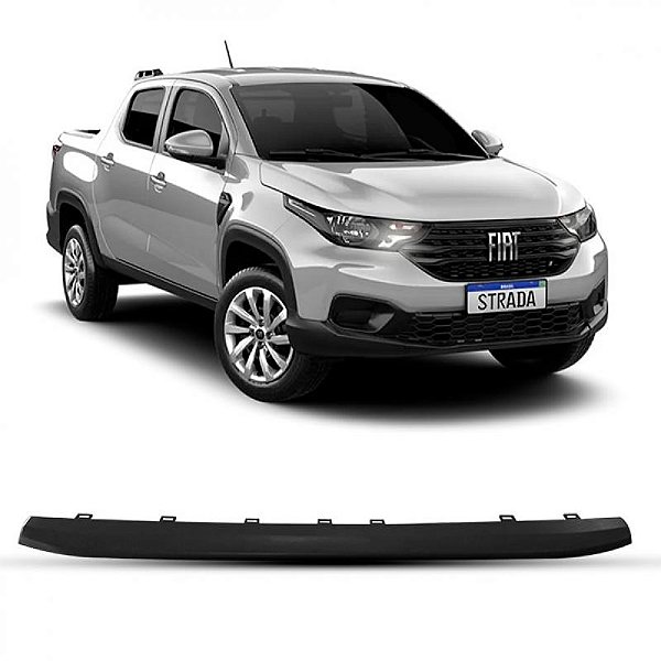 Friso do suporte da grade do radiador strada fiat de 2020 a 2025 preto