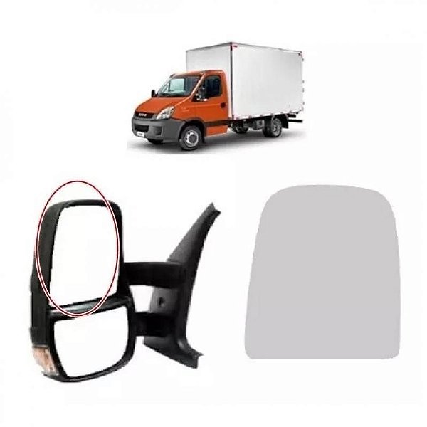 Lente de retrovisor iveco de 2008 a 2020 lado esquerdo suporte