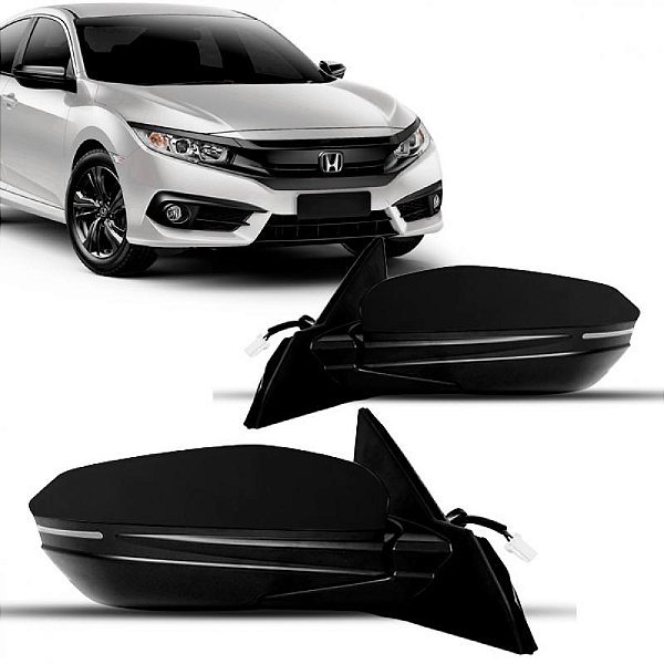 Retrovisor externo civic honda de 2017 a 2021 lado direito elétrico com aquecimento com braço longo e 7 fios