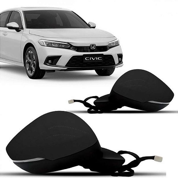 Retrovisor externo civic honda de 2023 a 2024 lado esquerdo elétrico com pisca e 5 fios