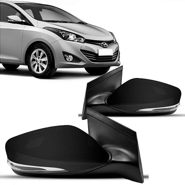 Retrovisor externo hb20 hyundai de 2012 a 2019 lado direito verde escuro elétrico com pisca e sete fios