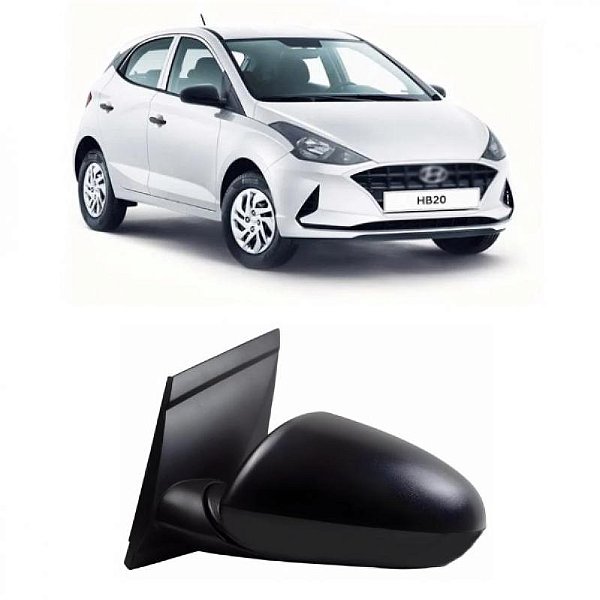 Retrovisor externo hb20 hyundai de 2020 a 2022 lado esquerdo verde escuro elétrico com três fios