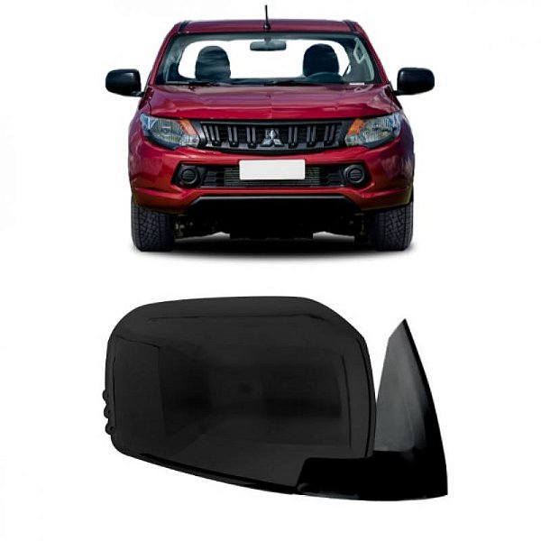 Retrovisor externo triton mitsubishi de 2017 a 2020 lado direito preto elétrico com três fios