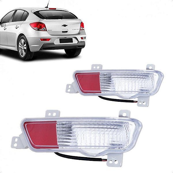 Lanterna do para choque cruze chevrolet de 2011 a 2016 traseira lado direito vermelho e cristal hatch