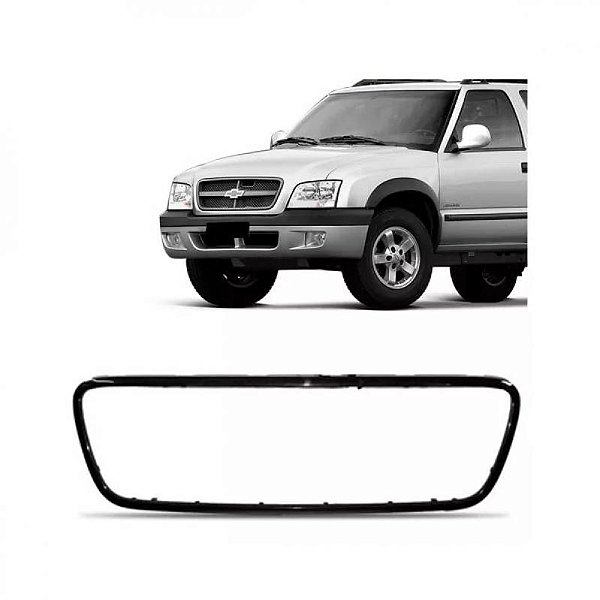 Friso da grade do radiador s10 e blazer chevrolet de 2001 a 2006 preto