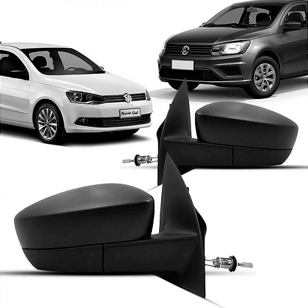 Retrovisor externo gol volkswagen de 2013 a 2023 lado esquerdo com controle manual sem pisca texturizado para sexta e sétima e oitava gerações