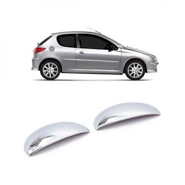 Maçaneta 206 e 207 peugeot de 1998 a 2010 cromada acetinada par
