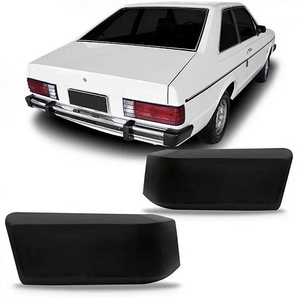 Ponteira para choque corcel ii ford de 1978 a 1984 preto curta luxo