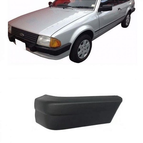 Ponteira de para choque escort ford de 1983 a 1986 dianteira lado esquerdo carcaça preta sem pisca texturizada