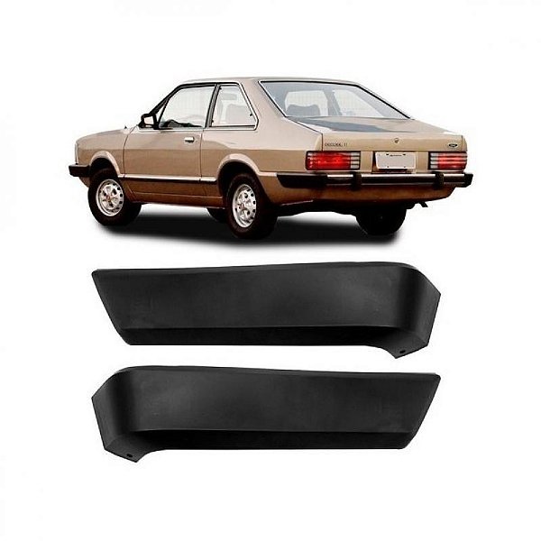 Ponteira de para choque corcel ii ford de 1978 a 1984 preta longa