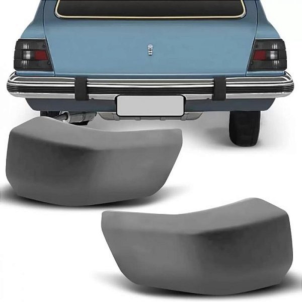 Ponteira de para choque caravan chevrolet de 1985 a 1990 cinza