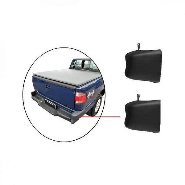 Ponteira para choque s10 chevrolet de 1995 a 2000 preto e cinza
