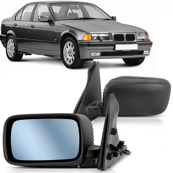 Retrovisor série 3 bmw de 1991 a 1998 lado direito externo elétrico com suporte para quatro portas