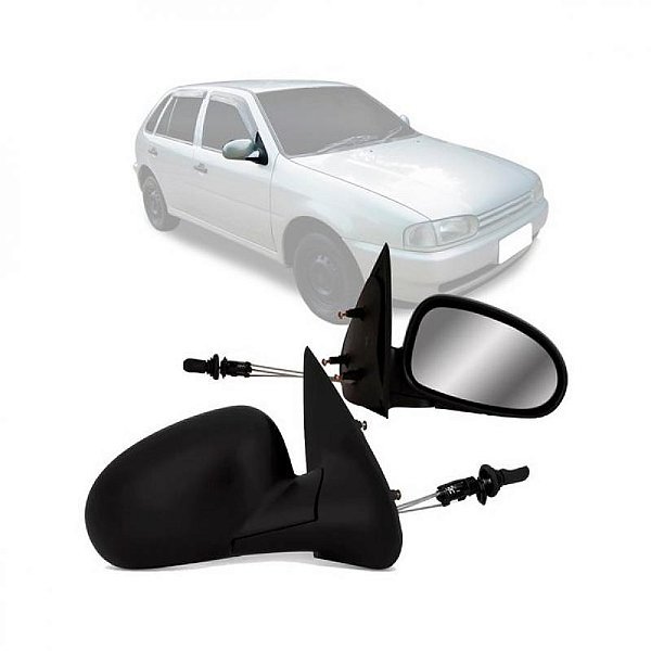 Retrovisor gol volkswagen de 1995 a 1999 lado esquerdo externo com controle manual quatro portas