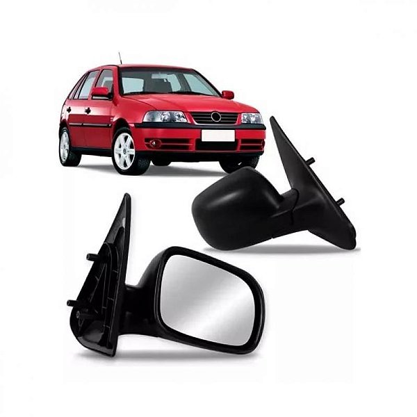 Retrovisor externo gol city volkswagen de 1999 a 2008 lado esquerdo verde escuro geração três ponteira para choque quatro portas adaptação