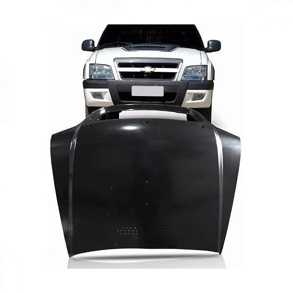 Capô s10 chevrolet de 2009 a 2011 pit bull com furo para aplique e com furo para moldura inferior para choque e grade