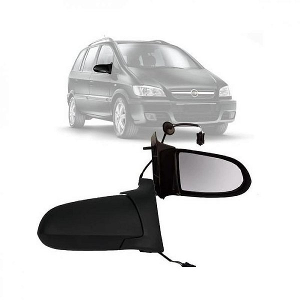 Retrovisor zafira chevrolet de 2001 a 2012 lado direito externo elétrico com bujão em ABS de alta resistência