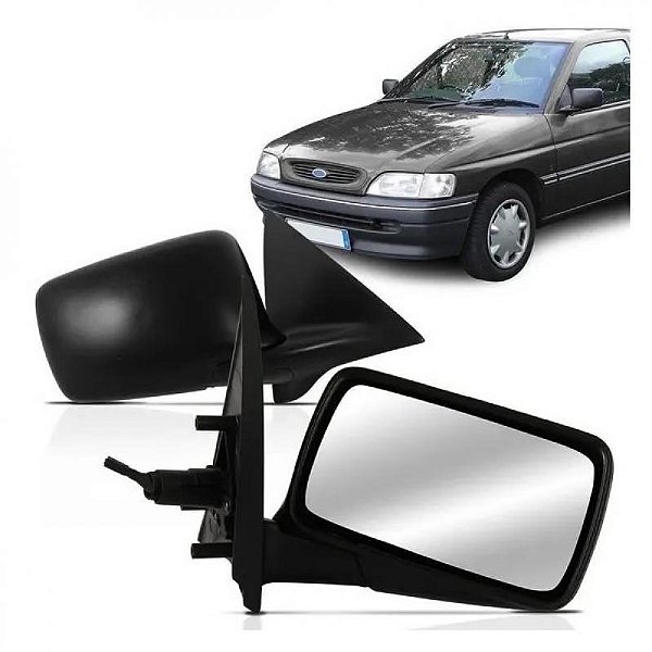 Retrovisor externo escort ford de 1993 a 1996 lado direito verde escuro com controle manual