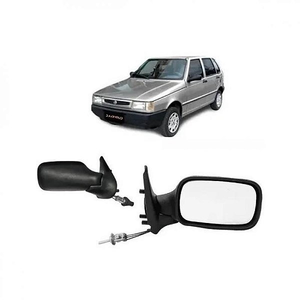 Retrovisor externo uno fiat de 2001 a 2004 lado direito verde escuro com controle manual fire quatro portas