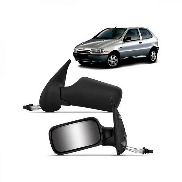 Retrovisor externo palio fiat de 1996 a 2000 lado direito verde escuro duas portas bicolor com controle manual