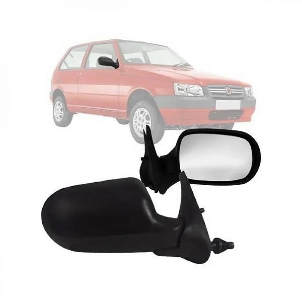 Retrovisor externo uno fiat de 2010 a 2011 lado direito verde escuro bicolor economy duas portas com controle manual
