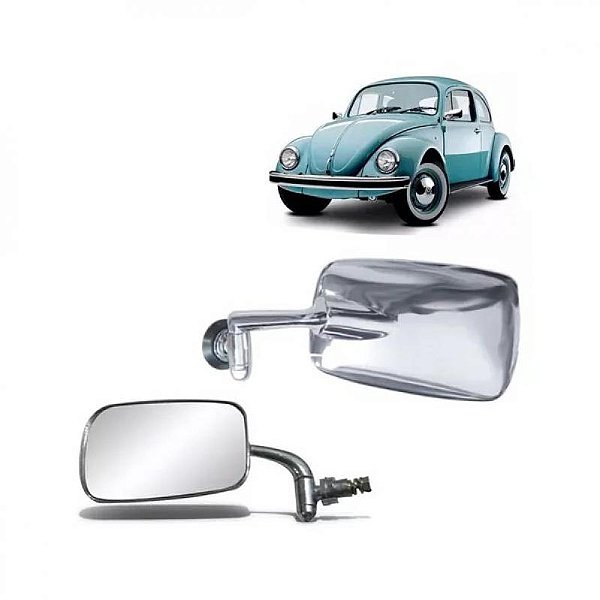 Retrovisor fusca volkswagen de 1976 a 1996 lado esquerdo cromado universal em ABS de alta resistência