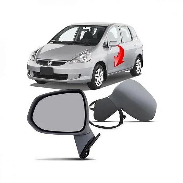Retrovisor externo fit honda de 2003 a 2008 lado esquerdo verde escuro elétrico