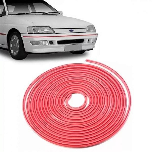 Friso para para choque escort ford de 1993 a 1996 com borda vermelha colante com 50 metros