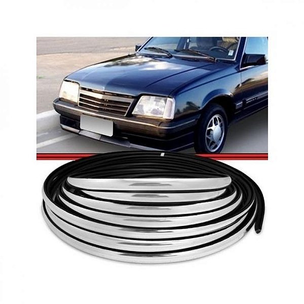 Friso para para choque monza chevrolet de 1988 a 1990 cromado de encaixe com 6 metros