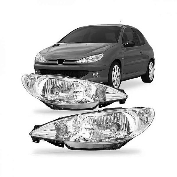 Farol 206 peugeot de 2005 a 2010 lado direito elétrico simples liso