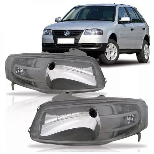 Farol gol volkswagen de 2006 a 2008 lado esquerdo cinza geração 4