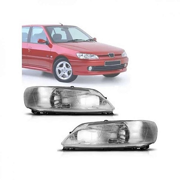 Farol 306 peugeot de 1998 a 2002 lado esquerdo raiado